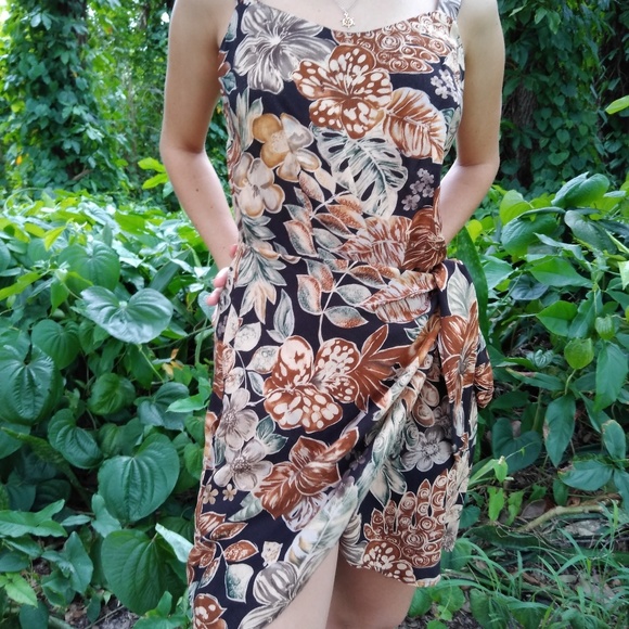 Vintage Sexy Floral Surfer Skater Wrap Dress - Picture 7 of 7